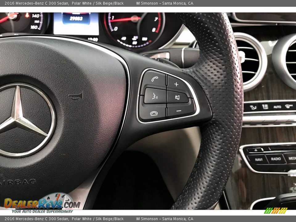 2016 Mercedes-Benz C 300 Sedan Polar White / Silk Beige/Black Photo #22