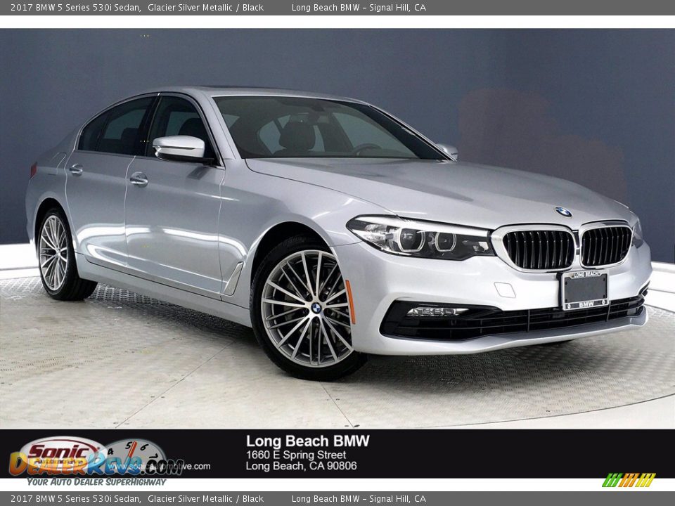 2017 BMW 5 Series 530i Sedan Glacier Silver Metallic / Black Photo #1