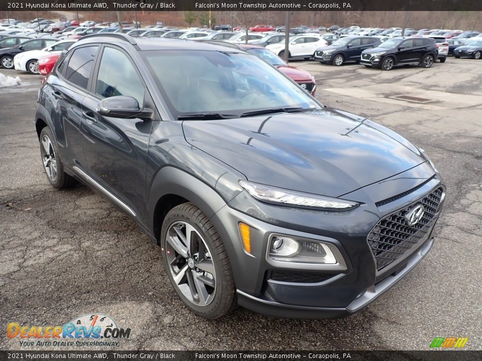 2021 Hyundai Kona Ultimate AWD Thunder Gray / Black Photo #3