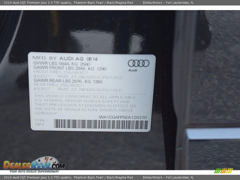 2014 Audi SQ5 Premium plus 3.0 TFSI quattro Phantom Black Pearl / Black/Magma Red Photo #27