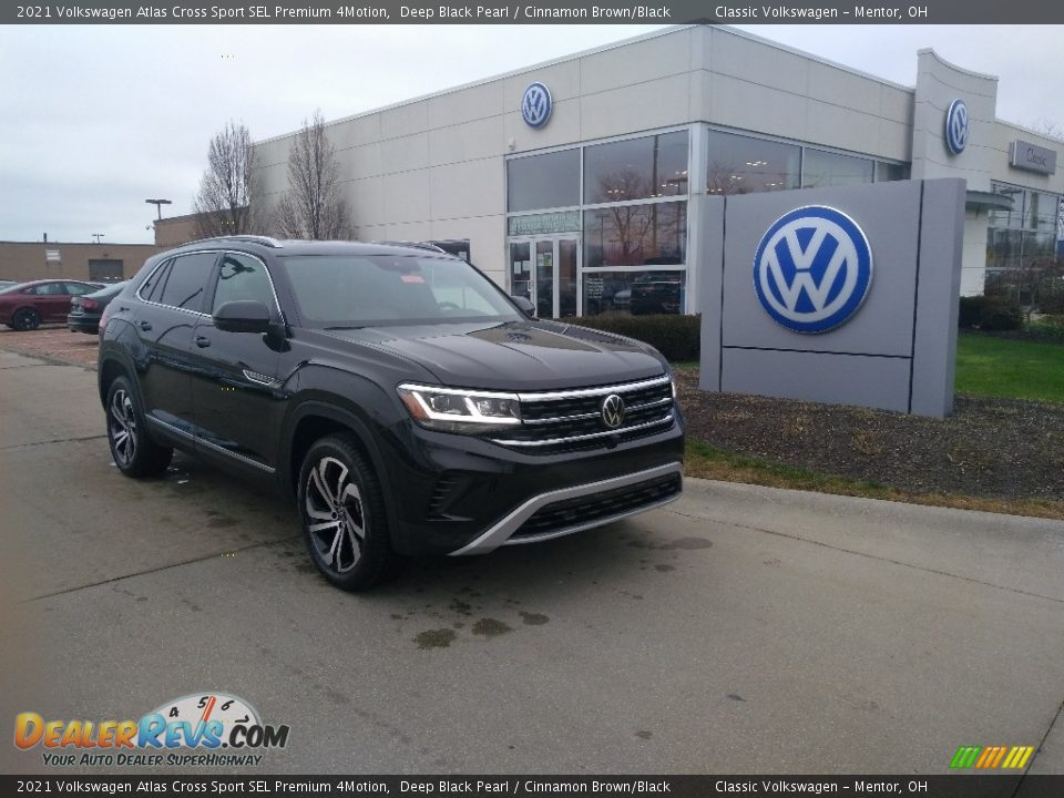 2021 Volkswagen Atlas Cross Sport SEL Premium 4Motion Deep Black Pearl / Cinnamon Brown/Black Photo #1