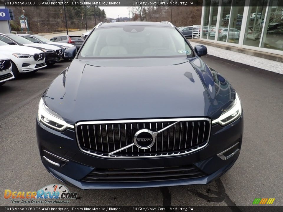 2018 Volvo XC60 T6 AWD Inscription Denim Blue Metallic / Blonde Photo #9