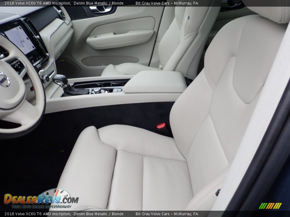2018 Volvo XC60 T6 AWD Inscription Denim Blue Metallic / Blonde Photo #15