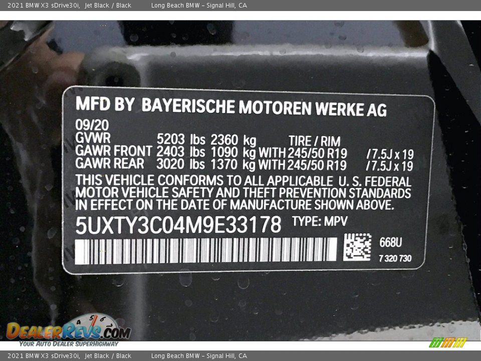 2021 BMW X3 sDrive30i Jet Black / Black Photo #18