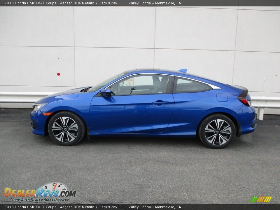 Aegean Blue Metallic 2018 Honda Civic EX-T Coupe Photo #2