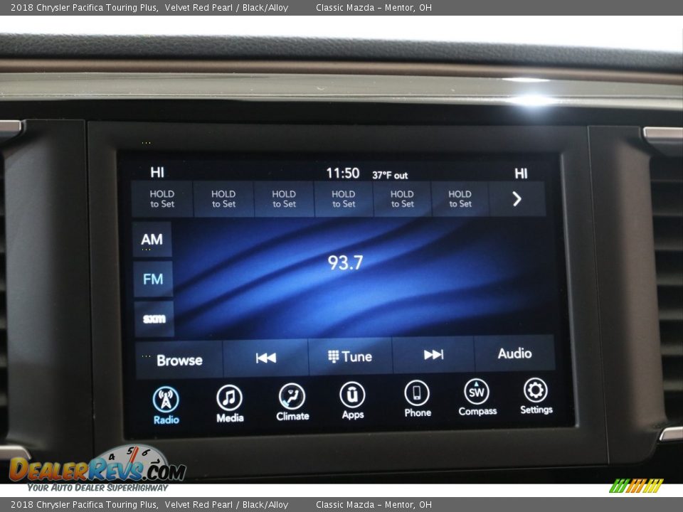 2018 Chrysler Pacifica Touring Plus Velvet Red Pearl / Black/Alloy Photo #10