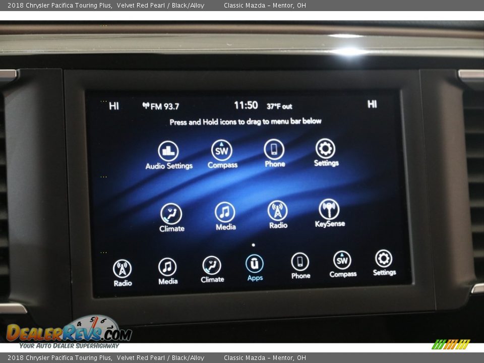 2018 Chrysler Pacifica Touring Plus Velvet Red Pearl / Black/Alloy Photo #12