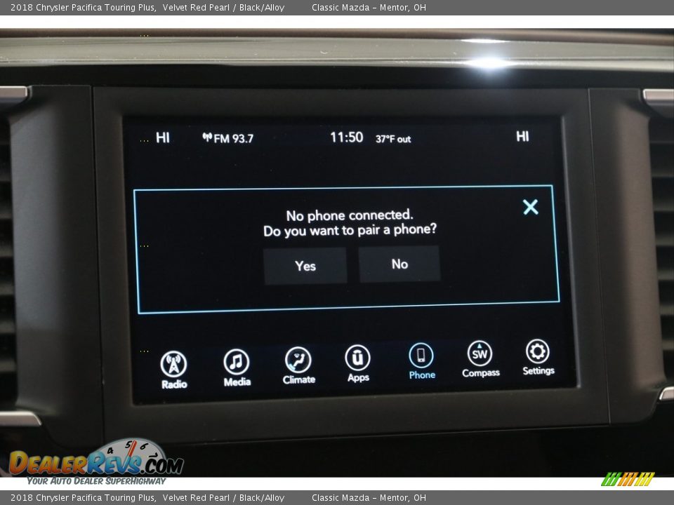 2018 Chrysler Pacifica Touring Plus Velvet Red Pearl / Black/Alloy Photo #13