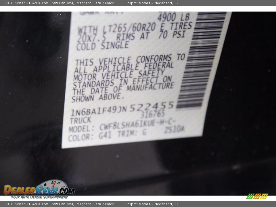 2018 Nissan TITAN XD SV Crew Cab 4x4 Magnetic Black / Black Photo #28