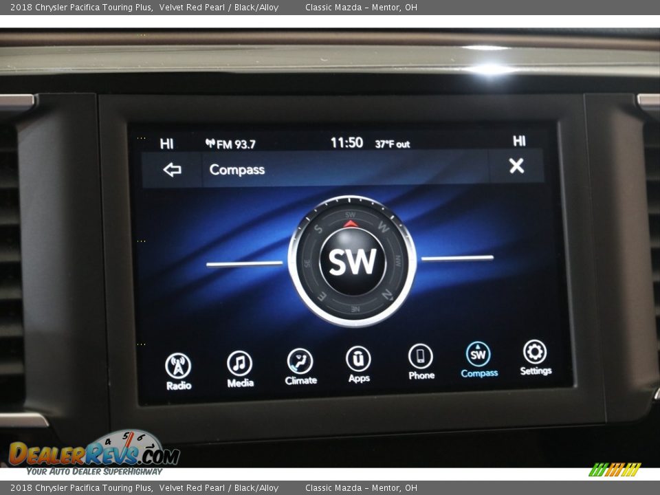 2018 Chrysler Pacifica Touring Plus Velvet Red Pearl / Black/Alloy Photo #14