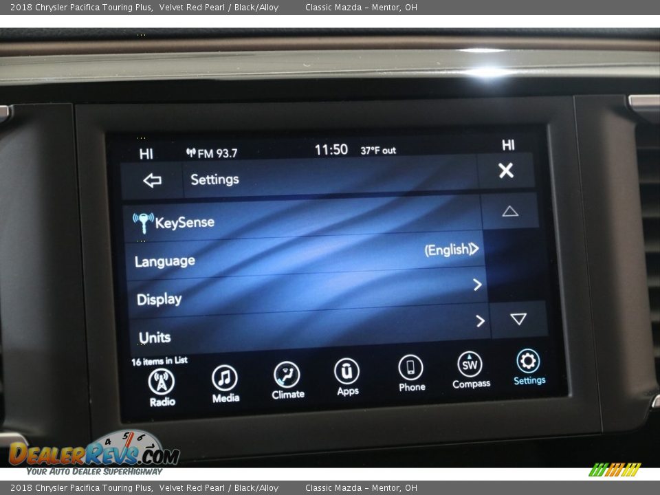 2018 Chrysler Pacifica Touring Plus Velvet Red Pearl / Black/Alloy Photo #15