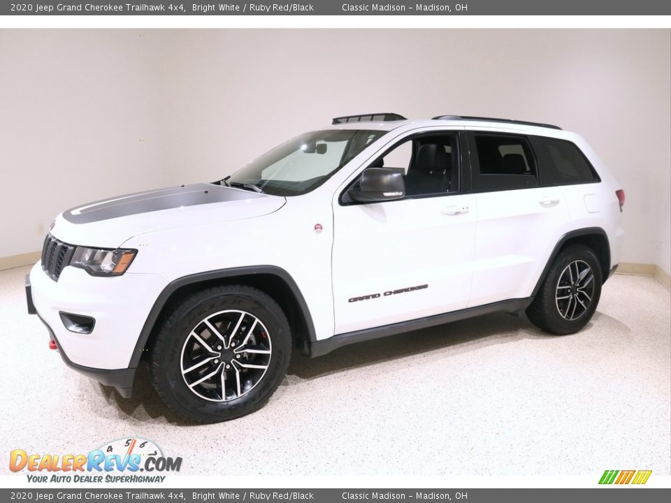 2020 Jeep Grand Cherokee Trailhawk 4x4 Bright White / Ruby Red/Black Photo #3