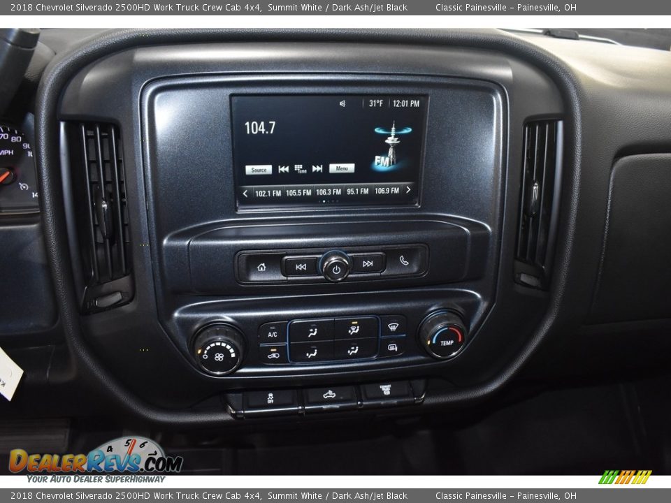 Controls of 2018 Chevrolet Silverado 2500HD Work Truck Crew Cab 4x4 Photo #16