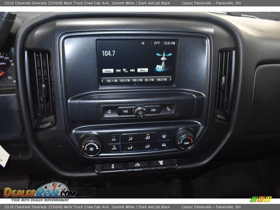 Controls of 2018 Chevrolet Silverado 2500HD Work Truck Crew Cab 4x4 Photo #16