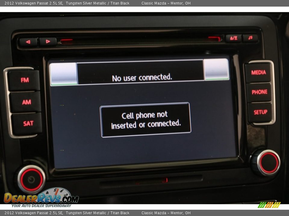 2012 Volkswagen Passat 2.5L SE Tungsten Silver Metallic / Titan Black Photo #11