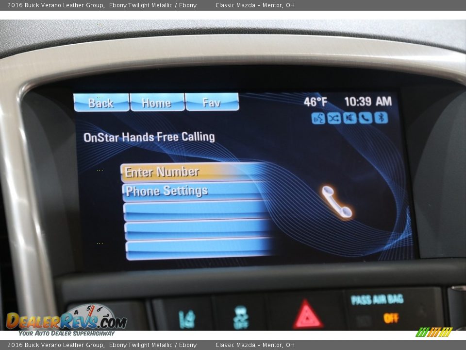 2016 Buick Verano Leather Group Ebony Twilight Metallic / Ebony Photo #11