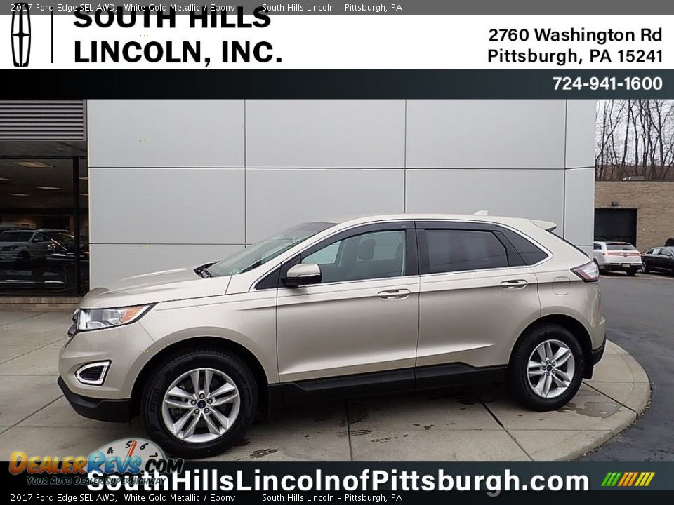 2017 Ford Edge SEL AWD White Gold Metallic / Ebony Photo #1