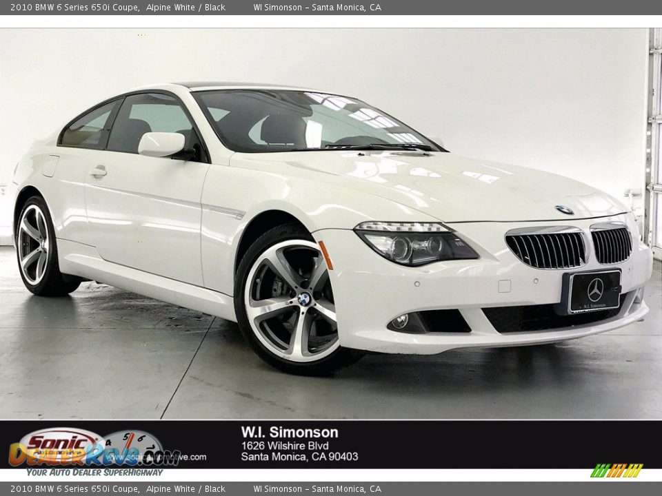 2010 BMW 6 Series 650i Coupe Alpine White / Black Photo #1