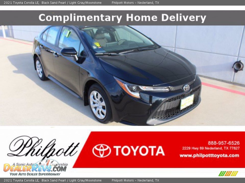 2021 Toyota Corolla LE Black Sand Pearl / Light Gray/Moonstone Photo #1