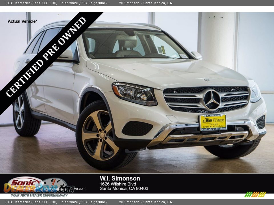 2018 Mercedes-Benz GLC 300 Polar White / Silk Beige/Black Photo #1