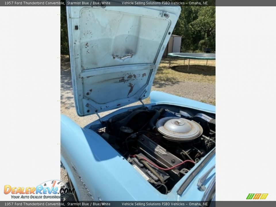 1957 Ford Thunderbird Convertible Starmist Blue / Blue/White Photo #2