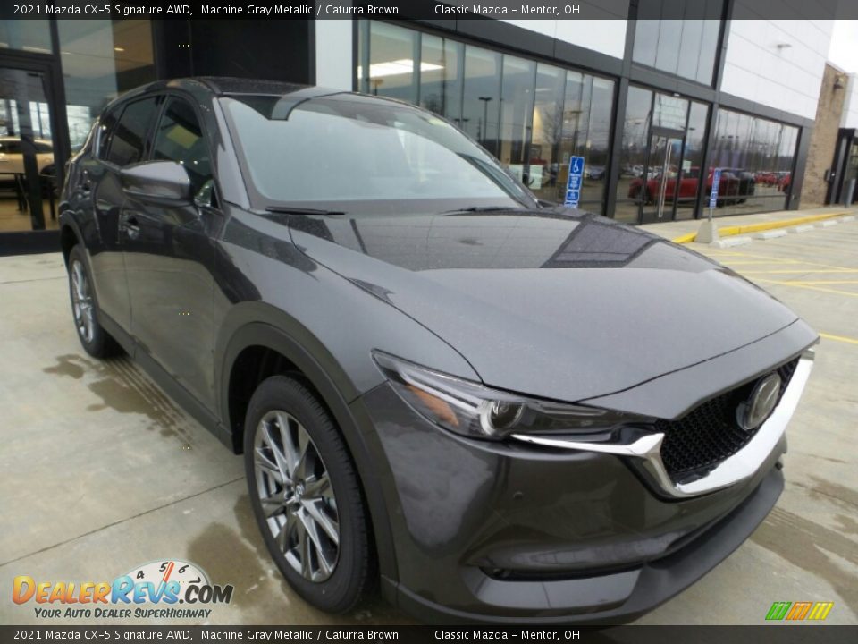 2021 Mazda CX-5 Signature AWD Machine Gray Metallic / Caturra Brown Photo #2
