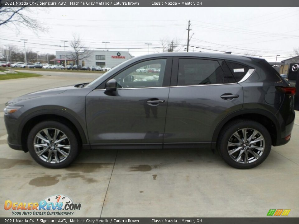 2021 Mazda CX-5 Signature AWD Machine Gray Metallic / Caturra Brown Photo #3