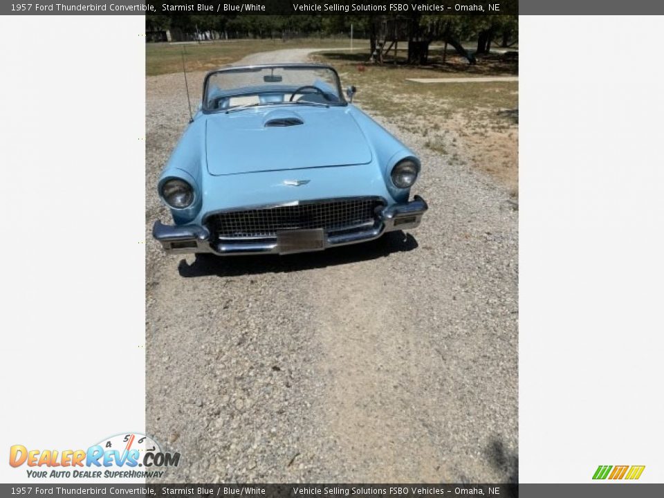 1957 Ford Thunderbird Convertible Starmist Blue / Blue/White Photo #10