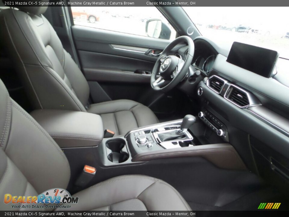 2021 Mazda CX-5 Signature AWD Machine Gray Metallic / Caturra Brown Photo #6
