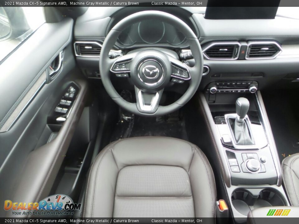 2021 Mazda CX-5 Signature AWD Machine Gray Metallic / Caturra Brown Photo #8