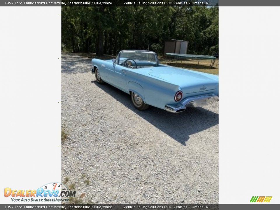 1957 Ford Thunderbird Convertible Starmist Blue / Blue/White Photo #13