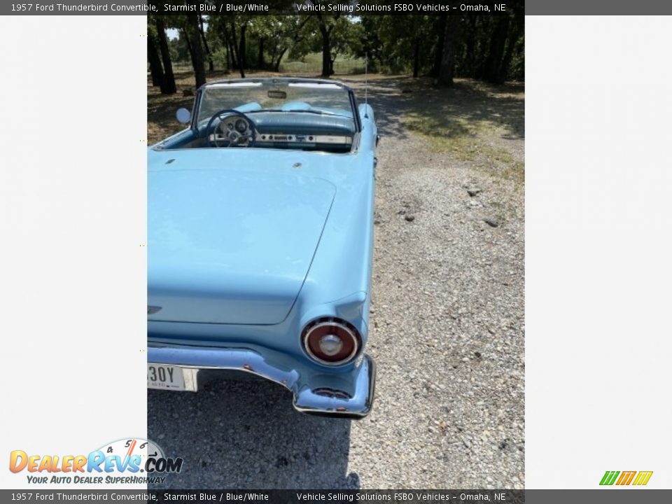 1957 Ford Thunderbird Convertible Starmist Blue / Blue/White Photo #16