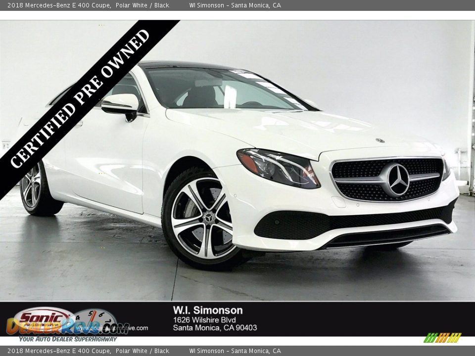 2018 Mercedes-Benz E 400 Coupe Polar White / Black Photo #1