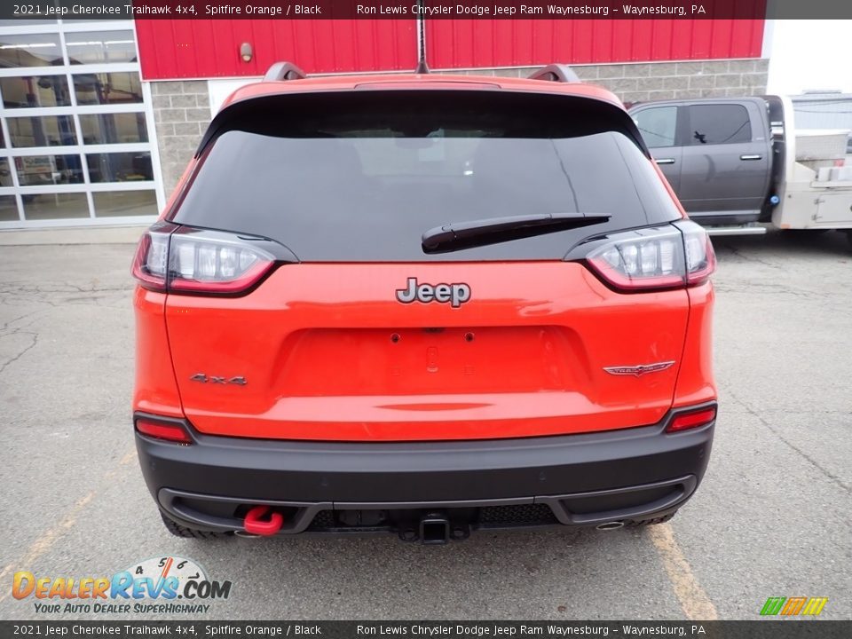 2021 Jeep Cherokee Traihawk 4x4 Spitfire Orange / Black Photo #4