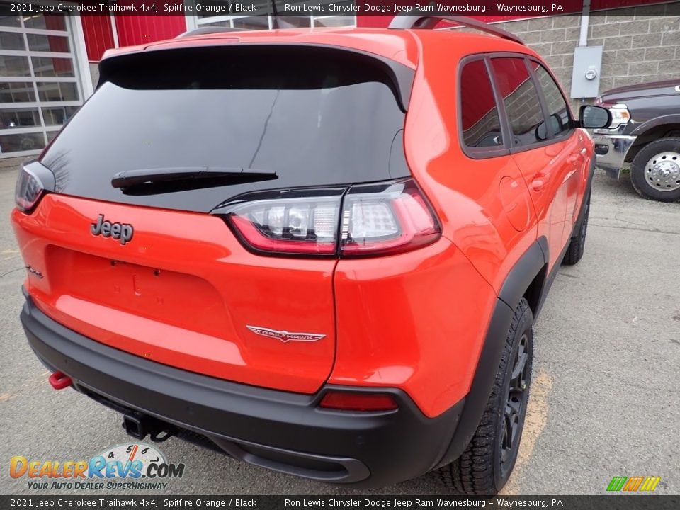 2021 Jeep Cherokee Traihawk 4x4 Spitfire Orange / Black Photo #5