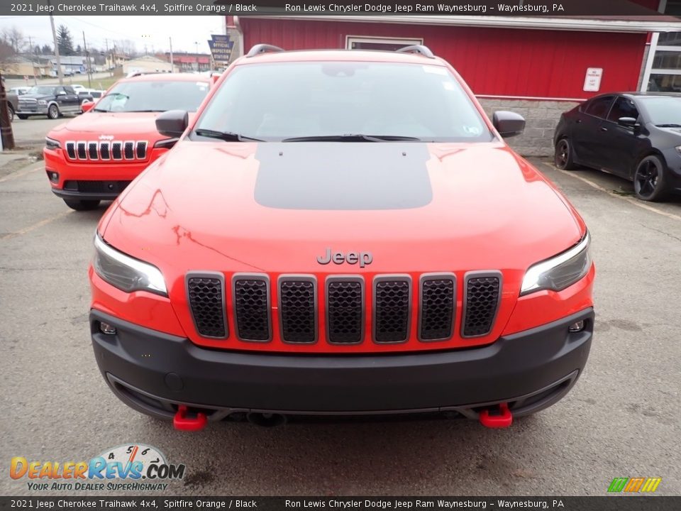 2021 Jeep Cherokee Traihawk 4x4 Spitfire Orange / Black Photo #8