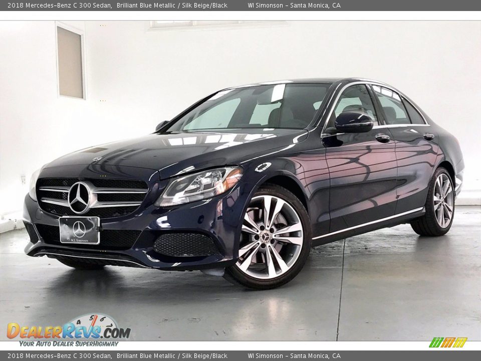 2018 Mercedes-Benz C 300 Sedan Brilliant Blue Metallic / Silk Beige/Black Photo #12