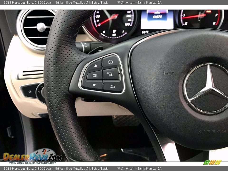 2018 Mercedes-Benz C 300 Sedan Brilliant Blue Metallic / Silk Beige/Black Photo #21