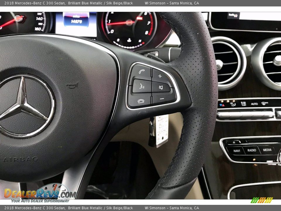 2018 Mercedes-Benz C 300 Sedan Brilliant Blue Metallic / Silk Beige/Black Photo #22
