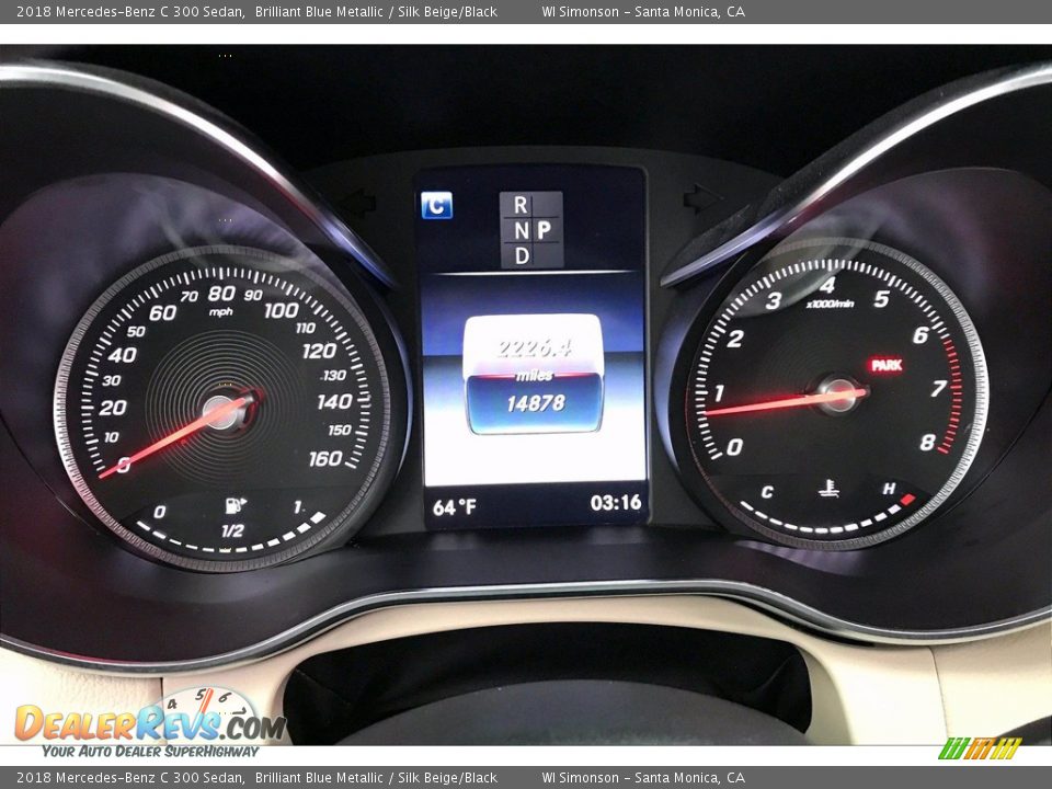 2018 Mercedes-Benz C 300 Sedan Brilliant Blue Metallic / Silk Beige/Black Photo #23
