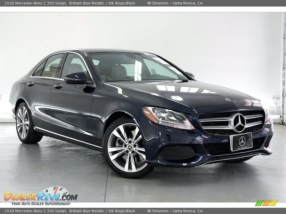 2018 Mercedes-Benz C 300 Sedan Brilliant Blue Metallic / Silk Beige/Black Photo #34