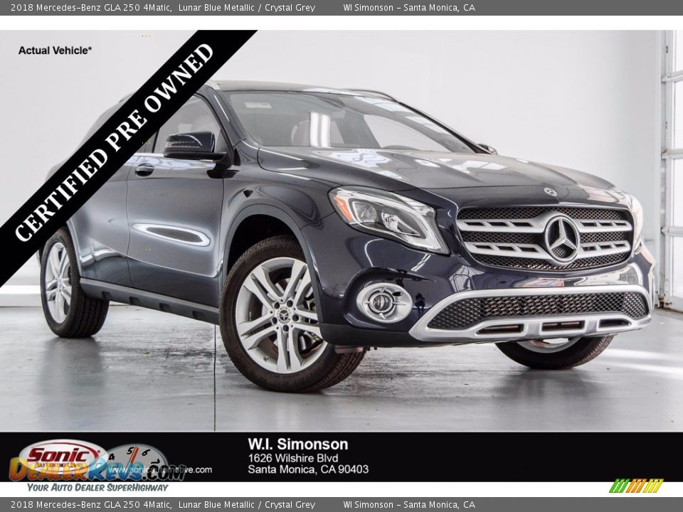 2018 Mercedes-Benz GLA 250 4Matic Lunar Blue Metallic / Crystal Grey Photo #1