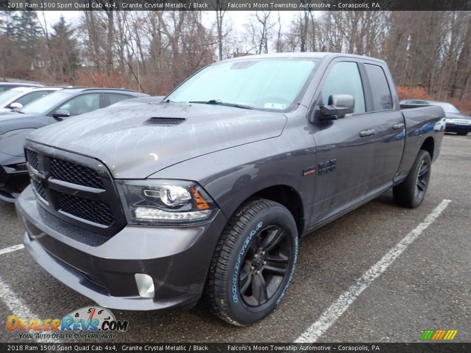 2018 Ram 1500 Sport Quad Cab 4x4 Granite Crystal Metallic / Black Photo #1