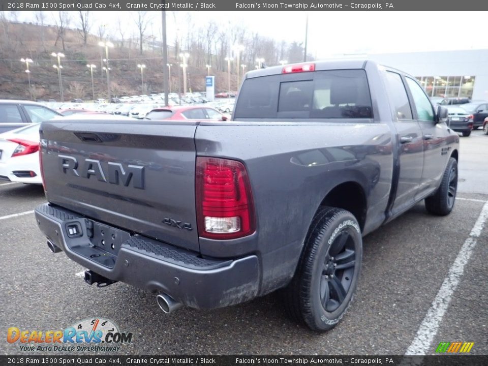 2018 Ram 1500 Sport Quad Cab 4x4 Granite Crystal Metallic / Black Photo #4