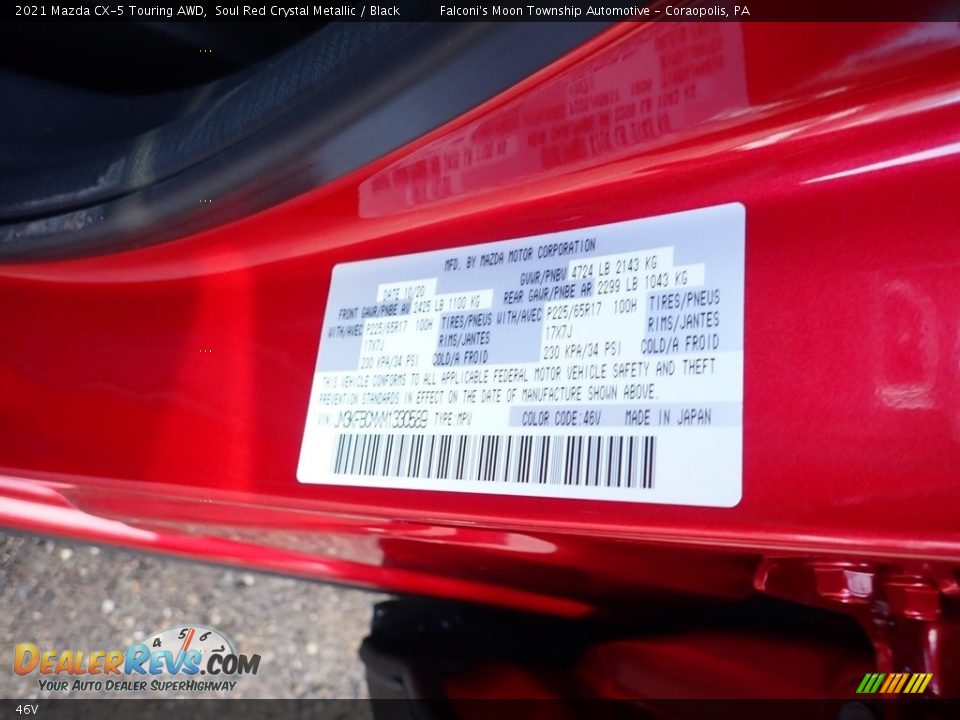 Mazda Color Code 46V Soul Red Crystal Metallic