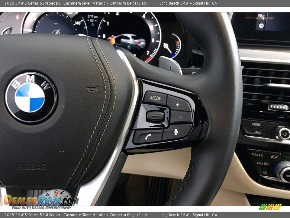 2018 BMW 5 Series 530i Sedan Cashmere Silver Metallic / Canberra Beige/Black Photo #19