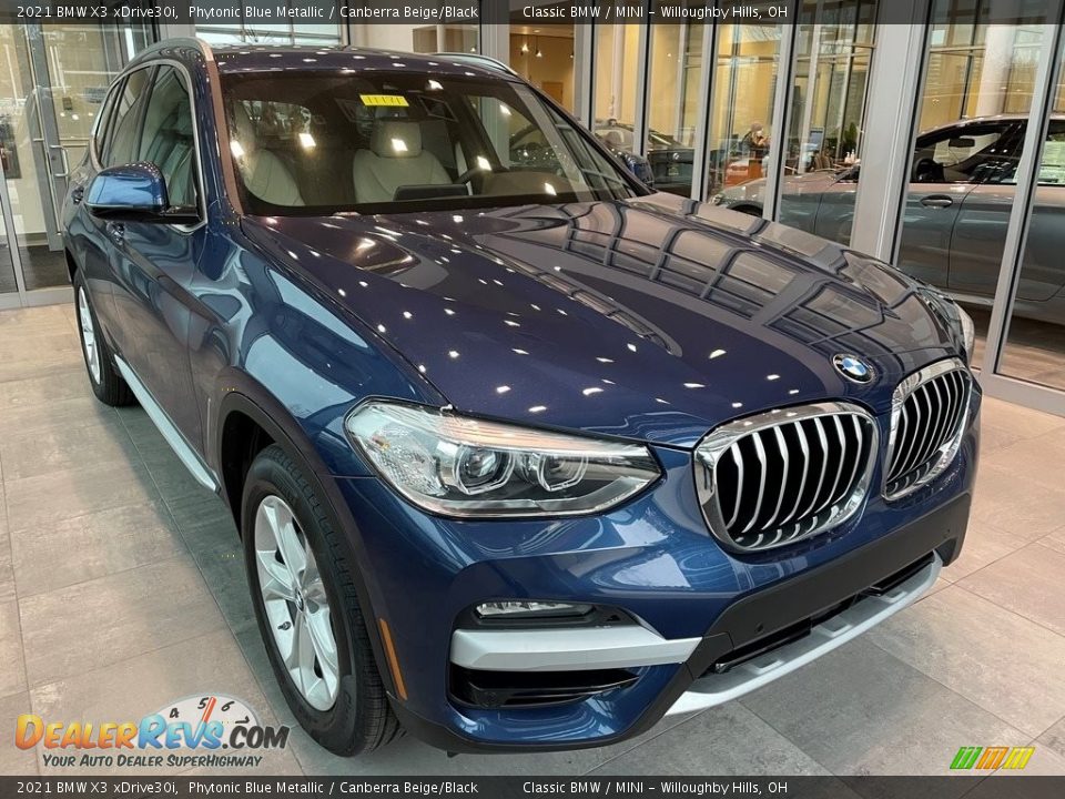 2021 BMW X3 xDrive30i Phytonic Blue Metallic / Canberra Beige/Black Photo #1