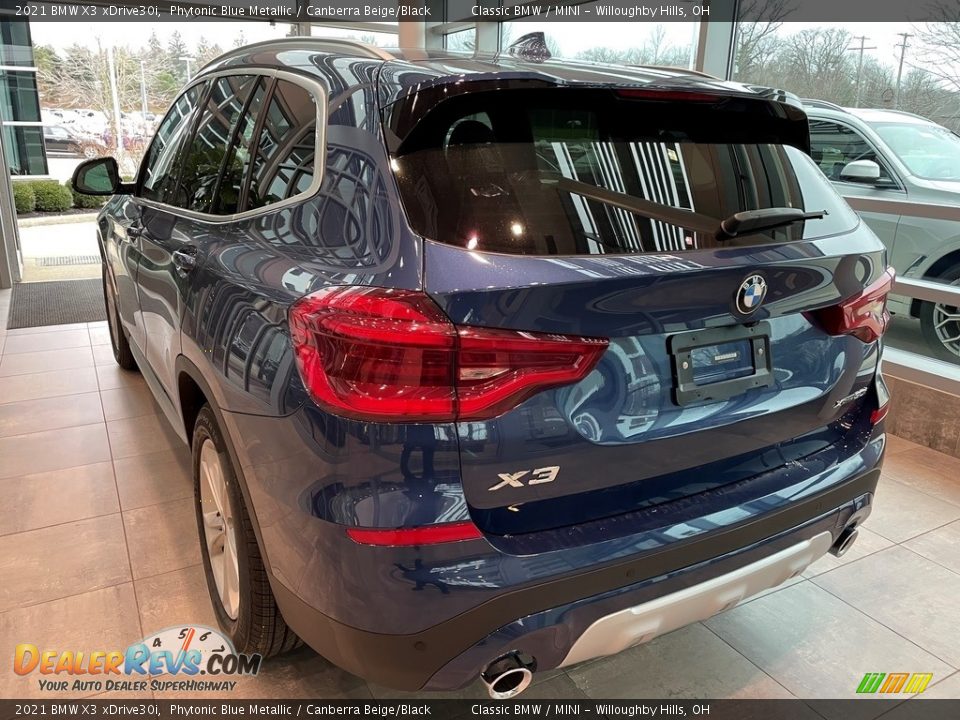 2021 BMW X3 xDrive30i Phytonic Blue Metallic / Canberra Beige/Black Photo #2