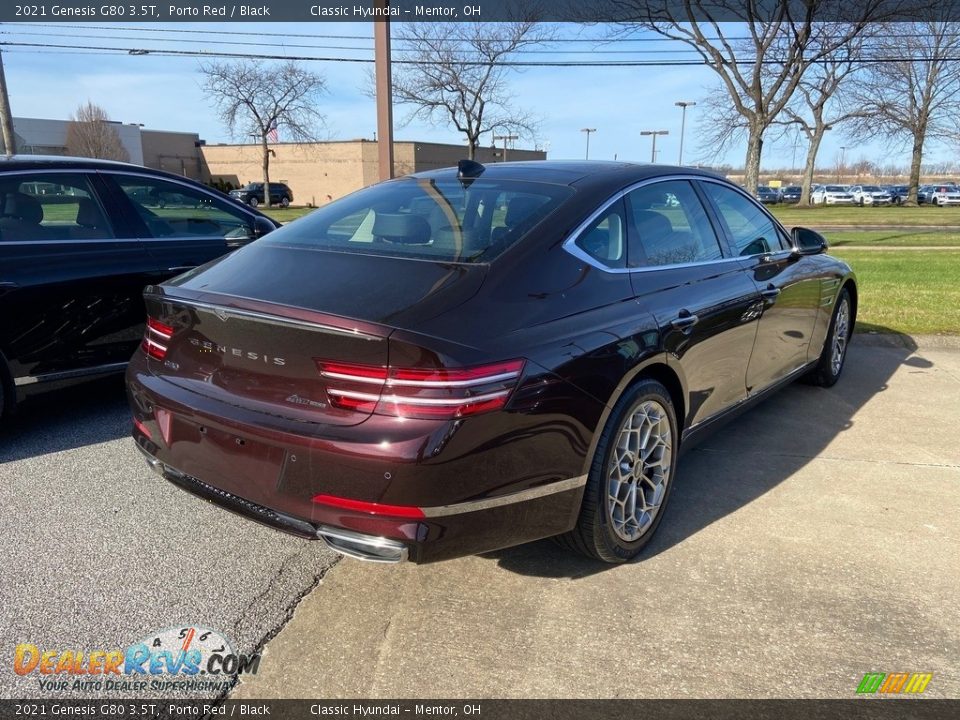 2021 Genesis G80 3.5T Porto Red / Black Photo #2