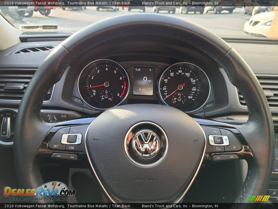 2019 Volkswagen Passat Wolfsburg Tourmaline Blue Metallic / Titan Black Photo #12